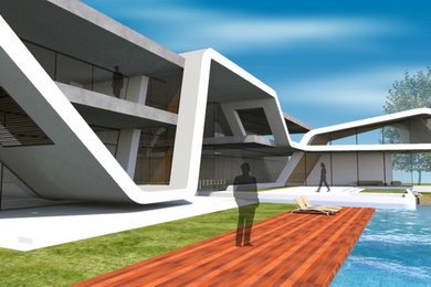 Inspiration for a modern exterior home remodel in Los Angeles