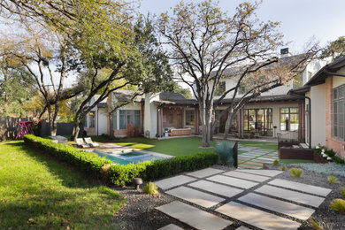 Transitional exterior home idea in Austin