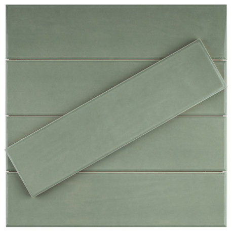 ZARATI 3x12 Subway Tile Ceramic Wall Tile, Green, 1 Box