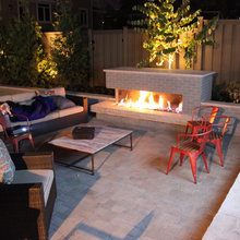 Backyard fireplace