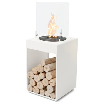EcoSmart Pop 3T Fireplace Smokeless, White, Ethanol Burner, Black