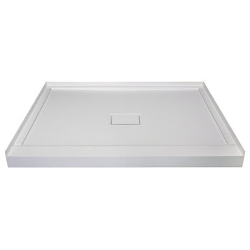 Transolid Low Threshold 36" L x 36" W Shower Base With Center Drain, Gray