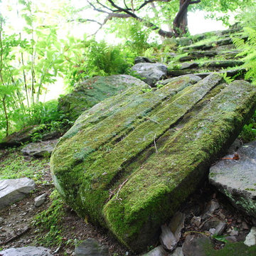 Carved boulder