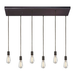 Menlow Park 6-Light Oiled Bronze Ceiling Mount Pendant - Chandeliers