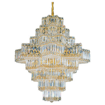 Equinoxe 45-Light Chandelier in Rich Auerelia Gold With Clear Gemcut Crystal