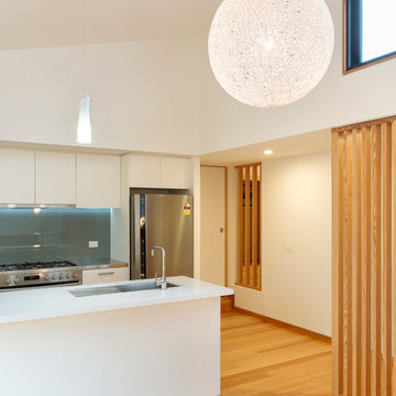 View from dining room to kitchen