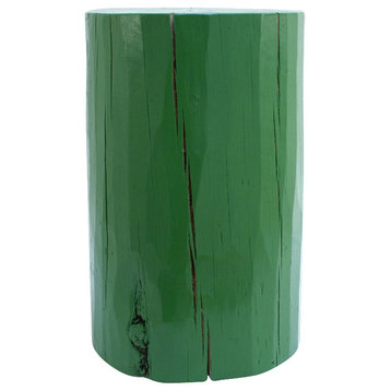 Pintado Log Table, Richmond Green | Benjamin Moore Natura® Paint - 553, 12" Dia X 22" H
