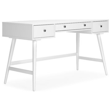 Ashley Furniture Thadamere Wood Home Office Desk in White Finish