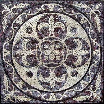 Fleur de Lis Marble Mosaic - Lyla II I Mozaico