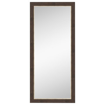 Lined Bronze Non-Beveled Full Length Floor Leaner Mirror - 29 x 65 in.