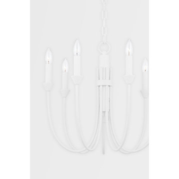Cate 7 Light Chandelier, Gesso White