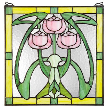 Glasgow Basket Tiffany-Style Stained Glass Window