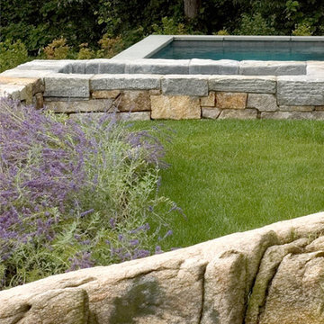 Modern Pool, Spa and Stone Wall in Falmouth, MA