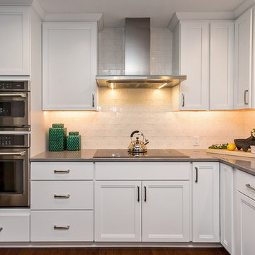Redesigned White & Blue Kitchen