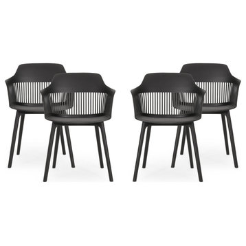 Gable Outdoor Dining Chair, Set of 4, Black