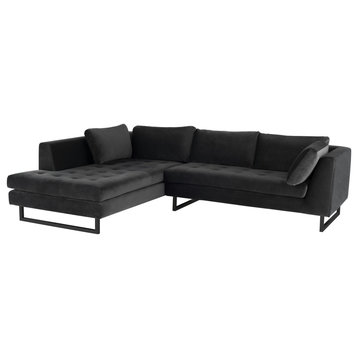 Janis Shadow Gray Fabric Sectional Sofa, Hgsc521