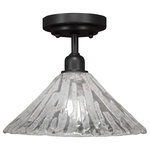 Toltec Lighting - Vintage 1 Bulb Semi-Flush In Dark Granite, 12" Italian Ice Glass - The beauty of our entire product line is the opportunity to create a look all of your own, as we now offer over 40 glass shade choices, with most being available as an option on every lighting family. So, as you can see, your variations are limitless. It really doesn't matter if your project requires Traditional, Transitional, or Contemporary styling, as our fixtures will fit most any decor.