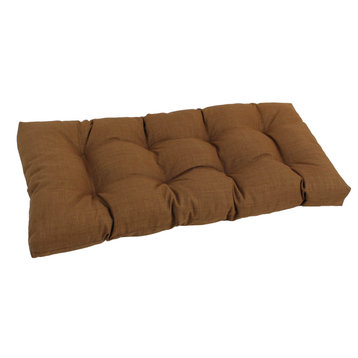 42"X19" Squared Solid Spun Polyester Tufted Loveseat Cushion, Mocha