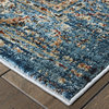Echo Regal Medallion Blue and Navy Area Rug, 7'10"x10'10"