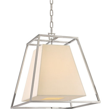 Kyle 4-Light Pendant, Polished Nickel With Cream Eco-Paper Shade