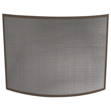 Uniflame Single Panel Curved Bronze Wrought Iron Screen