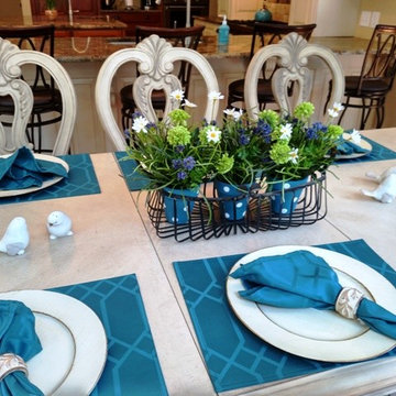Antique White and Teal Kitchen