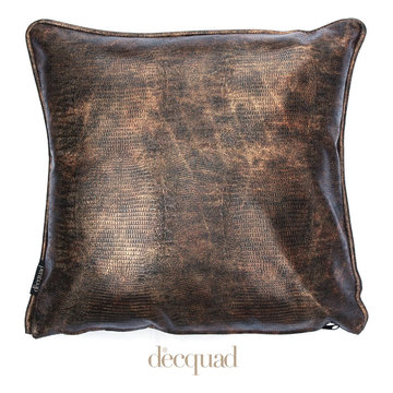 Decorative Pillow Case, Faux Leather, Modern Design Cushion Cover 18'' x18'', Ma