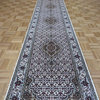 2'6x13'7 Runner Handmade Ivory Mahi Tabriz Rug Wool & Silk