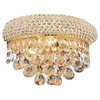 Bagel Design 2 Light 12" Gold Wall Sconce With Clear European Crystals