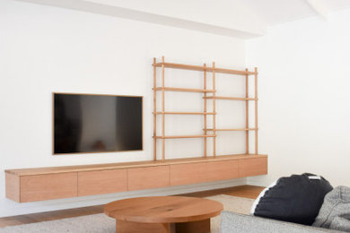 Large minimalist living room photo in Sunshine Coast