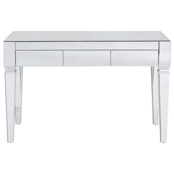 Waxholme Mirrored Desk, Glam, Silver