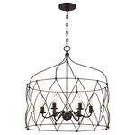 Crystorama - Zucca 6 Light English Bronze & Antique Gold Lantern - The simplicity of bohemian design takes center stage in our spherical Zucca chandelier. Zucca, which means pumpkin in Italian, features a saucer-shaped metal wire ring frame finished in English Bronze with Antique Gold accents. The woven mixed metal design adds visual interest to a space while still combining just the right amount of sophistication. Whether the look is rustic, industrial, or boho, this light is as versatile as it is stylish.