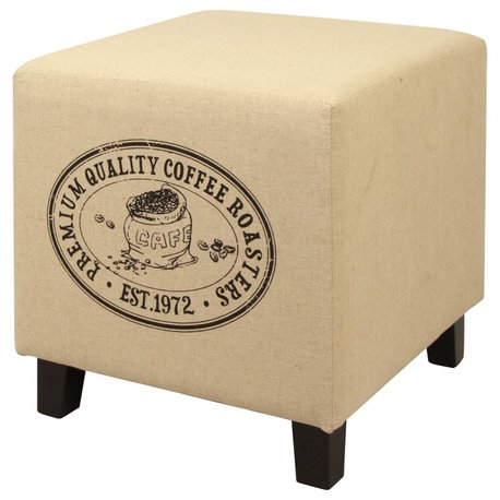 Elaina Vintage French Recycle Coffee Ottoman B