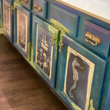 Bathroom Vanity Nautical Refinishing, Children Bathroom, Ocean theme
