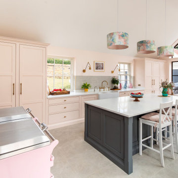 Pink & Grey Classic In-Frame Shaker Beaded Front Frame Kitchen
