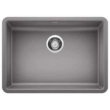 Blanco 442545 Precis 25"x18" Granite Single Bowl Kitchen Sink, Metallic Gray