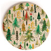 Ninola Design Colorful Christmas Trees Yuletide Cutting Board Round, 11.5x11.5"