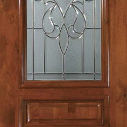 Slab Single Door 96 Alder New Orleans Arch Top Arch Lite Glass - Front Doors