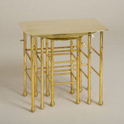 West Knoll - Elizabeth Brass Extending Nesting Tables (3) - Side Tables And End Tables