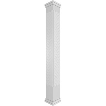 Craftsman Classic Square Non-Tapered Herringbone Modern Fretwork Column