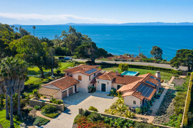 Example of a southwest exterior home design in Santa Barbara