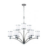 Satin Nickel / Chrome 9lt Chandelier - 9 x 60W E27