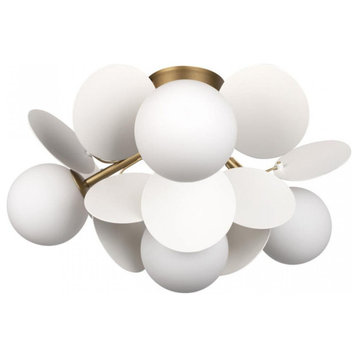 Creative Flower Branch LED Ceiling Lamp, White, 4 Ball