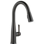Delta - Delta Essa Single Handle Pull-Down Kitchen Faucet With Touch2O Technology, Venet - Touch it on. Touch it off. Whether you have two full hands or 10 messy fingers, Delta Touch2O Technology helps keep your faucet clean, even when your hands aren�t. A simple touch anywhere on the spout or handle with your wrist or forearm activates the flow of water at the temperature where your handle is set. The Delta TempSense LED light changes color to alert you to the water�s temperature and eliminate any possible surprises or discomfort. Delta MagnaTite Docking uses a powerful integrated magnet to pull your faucet spray wand precisely into place and hold it there so it stays docked when not in use. Delta faucets with DIAMOND Seal Technology perform like new for life with a patented design which reduces leak points, is less hassle to install and lasts twice as long as the industry standard*. Kitchen faucets with Touch-Clean  Spray Holes  allow you to easily wipe away calcium and lime build-up with the touch of a finger. You can install with confidence, knowing that Delta faucets are backed by our Lifetime Limited Warranty. Electronic parts are backed by our 5-year electronic parts warranty.  *Industry standard is based on ASME A112.18.1 of 500,000 cycles.