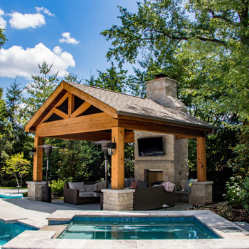 Outdoor Room, Fireplace and Cooking Area