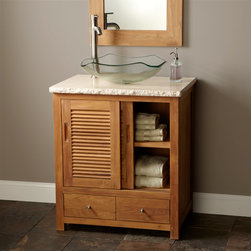 30" ARREY TEAK VESSEL SINK VANITY - Bathroom Vanities And Sink Consoles