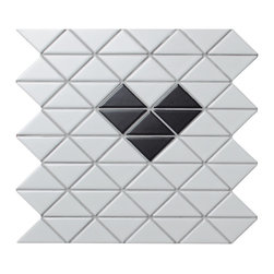 Heart Shape Pattern: Sweet Triangle Tile - TR2-SH-MW-B - Tile