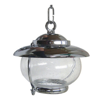 Garden / Bubble Glass Pendant (Solid Brass / Indoor / Outdoor), Polished Chrome