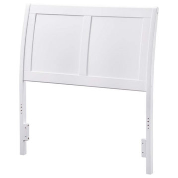 Leo & Lacey Modern Wood Twin Sleigh Headboard with USB Charging Station in White