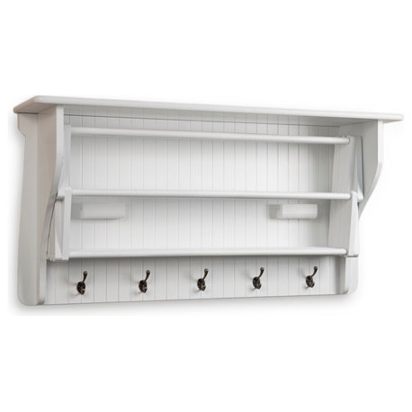 Danya B. Wall Mounted Retractable Accordion Drying Rack, White